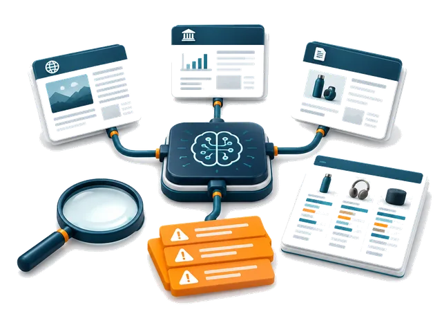 Analysis processor connected to public sources and uncertainty cards.