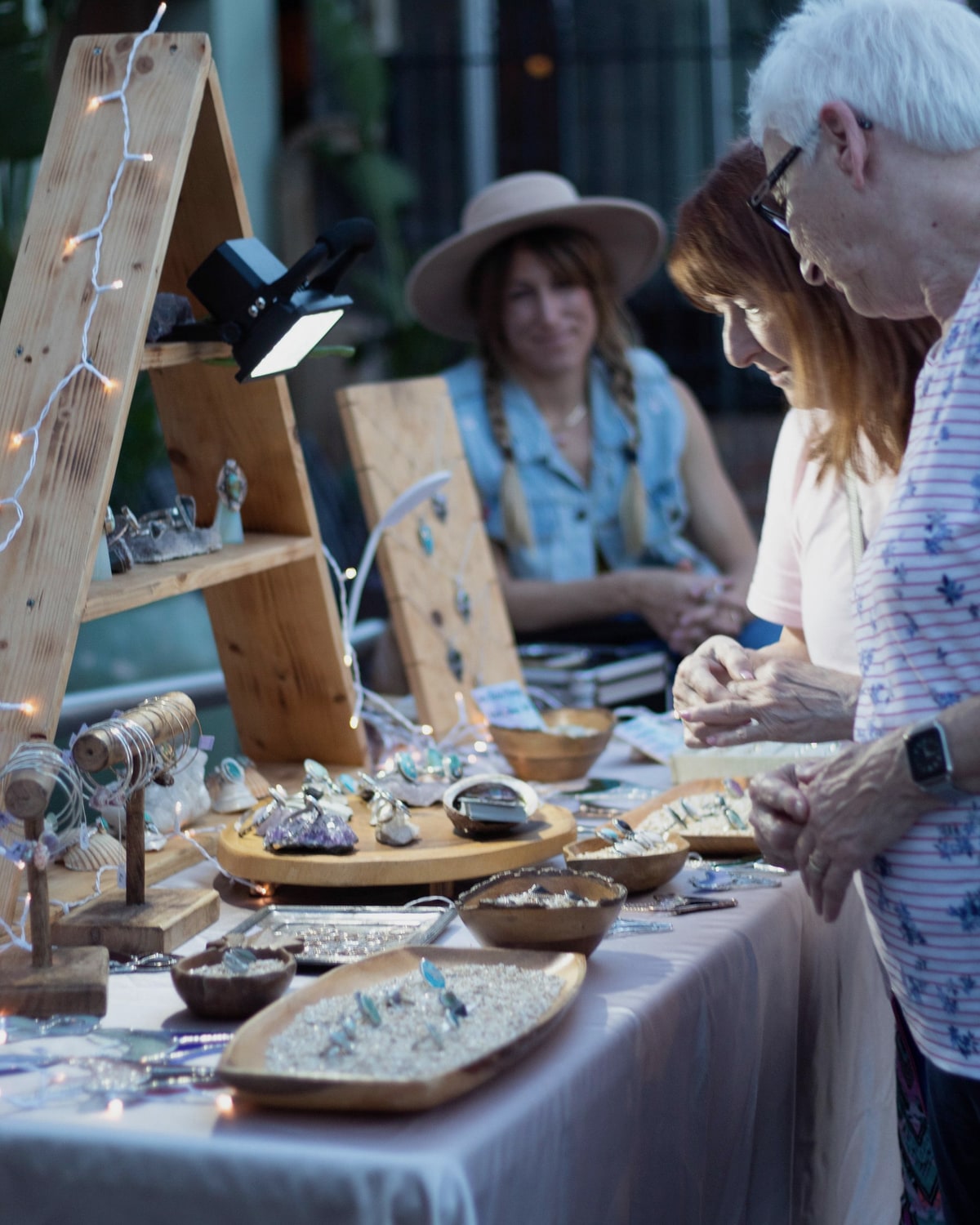 Buyers reviewing products and sample details together